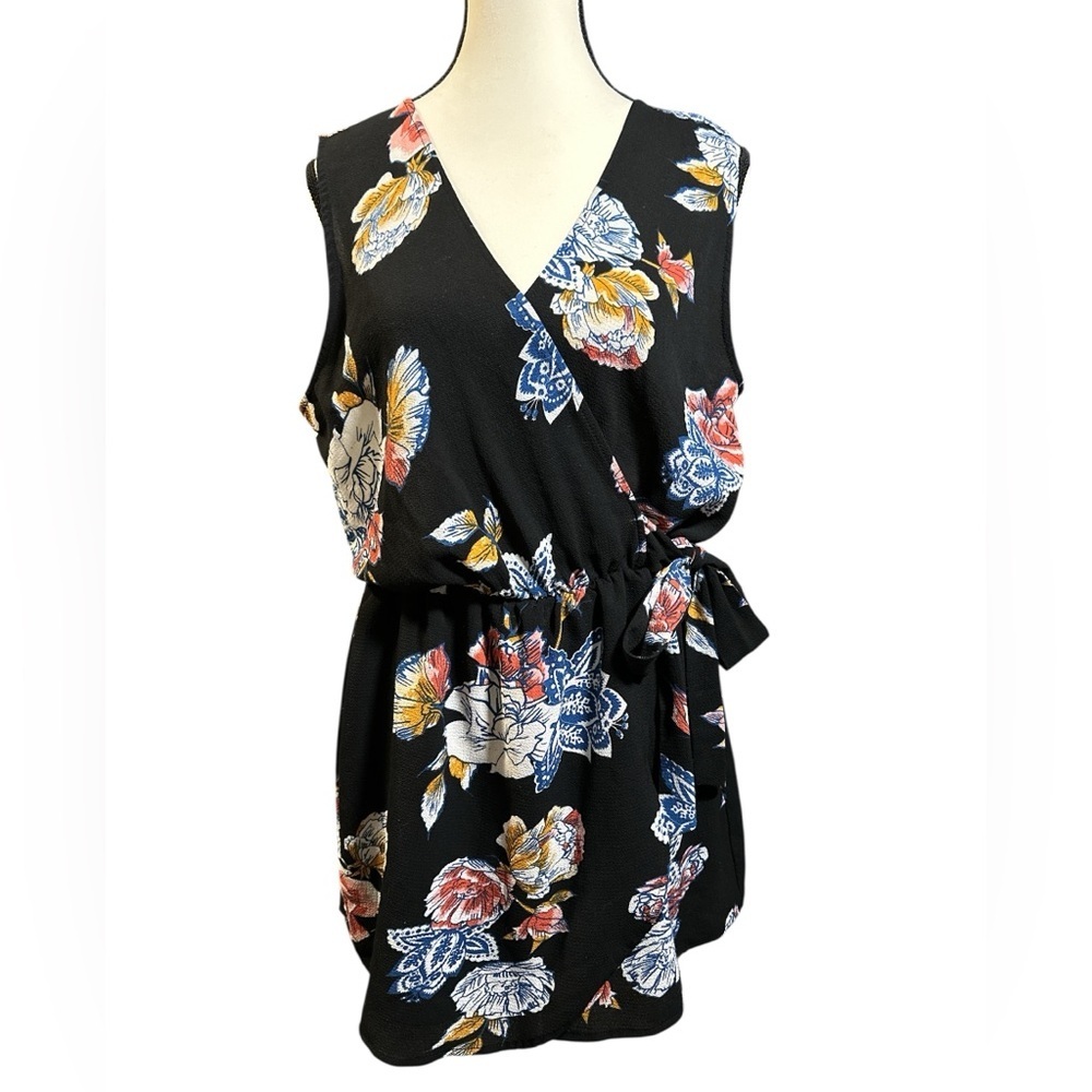 Scobe Floral Romper with Wrap Skirt